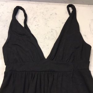 J.Crew 👗 midi dress black double V neck empire